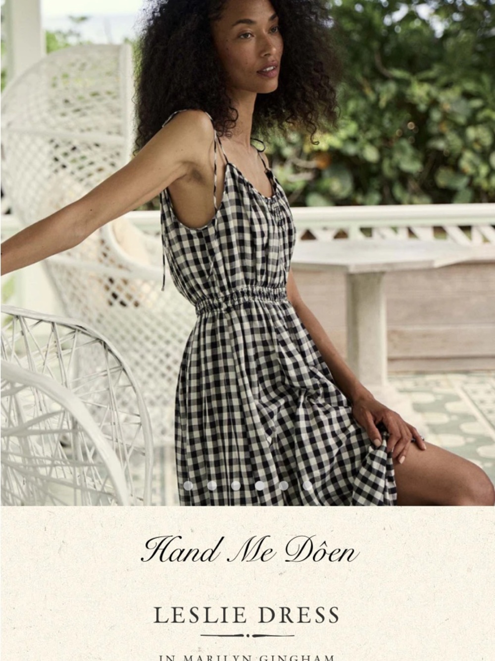 Doen Leslie Black and White Gingham Midi Dress NWT 🖤